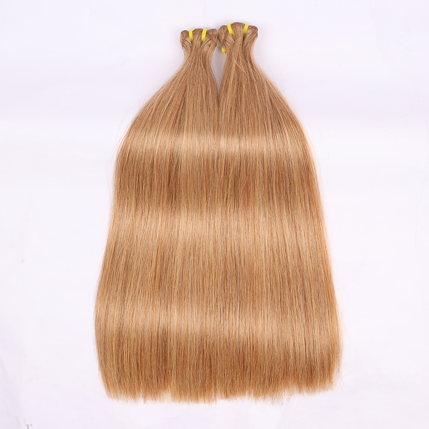 Bundles brésiliens d'extensions de cheveux blond miel os droit 27 paquets de tissage de cheveux humains blond brun clair