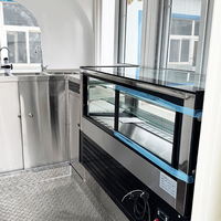 Remorque alimentaire mobile ronde compacte, chariot de café de rue, chariot de vente de glaces et de hot-dogs, camion de restauration entièrement équipé