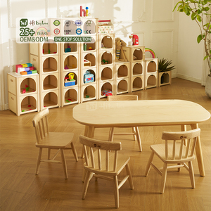 Ensemble table et chaises Hikeylove en bois écologique moderne pour école <span class=keywords><strong>maternelle</strong></span>, salle de classe, jardin d'enfants, salon - Product Image 1
