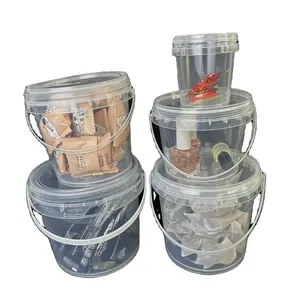 Çin'de yapılan 300 ml 500 ml 1 l 2 L 3 L 4 L 5 L için gıda ambalaj kapları şeffaf plastik kovalar