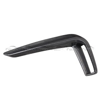 2018-2020 pour G30, Nouveau séparateur d'air supérieur de pare-chocs avant en fibre de carbone, noir carbone poli miroir