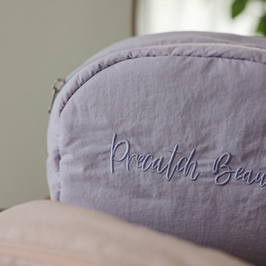 Sac de toilette pour femmes avec logo brodé durable, grande capacité, sac de voyage cosmétique pour femmes, sac à fermeture éclair personnalisé haut de gamme pour femmes - Product Image 6