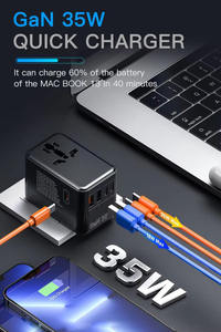 Universal Travel <strong>Adapter</strong> Worldwide Fast Charging Travel Adaptor International Power Plug Multiple Device USB 4 Port Wall <strong>Charger</strong> - Product Image 5