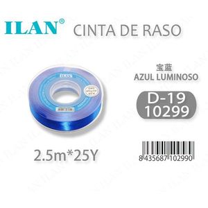 Cinta de satén Ilan 2.5m 25y Azul Luminoso D19 - Product Image 1