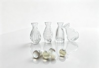 Bouteille diffuseur à roseaux en verre transparent gaufré 100ml 150ml, vide, style vintage, avec bouchon boule en verre pour parfum d'ambiance