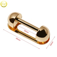 Accessoires de sac à dos en métal poli miroir, couleur or, avec poignée, clip métallique, connecteur de fixation latérale et sangles pour accessoires de bagages
