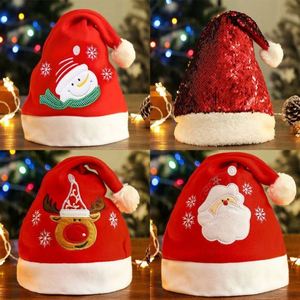 Wholesale Embroidered Cartoon Pattern Santa Claus <b>Hat</b> Flannelette Kids Christmas <b>Hats</b> for Adults - Product Image 6