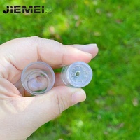 JIEMEI stock de tube de rouge à lèvres transparent de haute qualité, rond D12.1MM vide, contenant de bâton à lèvres transparent avec logo personnalisé et anneau en or
