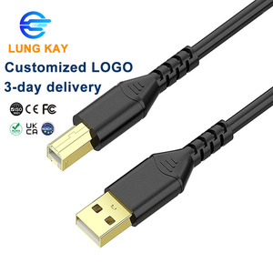 Câble d'imprimante USB 2.0 plaqué or LUNG KAY 10 pieds (3 m) livraison rapide, câble <span class=keywords><strong>de</strong></span> données haute vitesse pour <span class=keywords><strong>scanner</strong></span> et lecteur <span class=keywords><strong>de</strong></span> codes-barres - Product Image 1