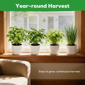 Kit de démarrage de jardin d'herbes aromatiques d'intérieur PLANTMEW - Convient aux débutants - Graines d'herbes culinaires non-OGM - <span class=keywords><strong>Cadeau</strong></span> unique <span class=keywords><strong>pour</strong></span> les femmes - Anniversaire - Product Image 5
