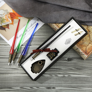 Ensemble de bouteilles à encre style rétro classique, stylo fontaine pour écriture européenne, calligraphie anglaise, papeterie, avec boîte cadeau, livraison directe - Product Image 5