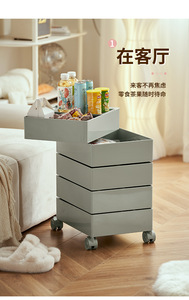 Acrylic creative multi-functional mobile bedroom storage cabinet with rotating cosmetic storage Bubibag - Product Image 4