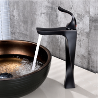 Mitigeur de douche série salle de bain en laiton, robinet de lavabo moderne à poignée unique, noir brossé, valve en céramique, robinet de lavabo thermostatique