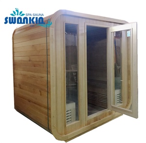 Belle salle de <span class=keywords><strong>sauna</strong></span> sec de chauffage électrique traditionnel extérieur en bois de cèdre rouge 6KW - Product Image 3
