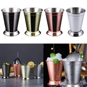 Tazza Julep in metallo acciaio inossidabile birra da vino, classico mulo di mosca mulo infrangibile passo cono Julep Cup Cup, Mojito Cocktail Mint Julep Cup