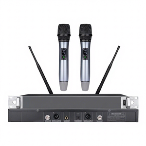 Micrófono Inalámbrico UHF PLL de Doble Canal HD2000 de Alta Calidad, Portátil, con Control de Volumen, Conector XLR Metálico, Infrarrojos, Funciona con Pilas AA - Product Image 1