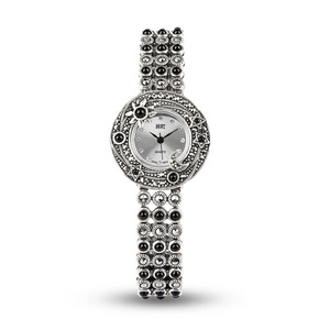 Ladies Classic Crystal 925 Sterling Silver Quartz Watch Bling Silver Elegante <span class=keywords><strong>Bracelet</strong></span> Women Watch - Product Image 2