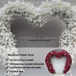 Arco de Fondo de Flores Blancas Hecho a Mano, Decoración Floral Suave para Entrada de Boda, Pasillo, Eventos, Fiestas, Día de San Valentín - Product Image 2