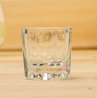 BIN nouveau clou cristal clair lavage tasse avec couvercle stockage liquide monomère verre ongles Dappen plat