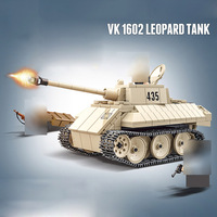 Kit de Modelo de Plástico del Tanque Leopard VK1602 de la Segunda Guerra Mundial, 446 Piezas, Juguete Educativo de Construcción, Bloques de Construcción del Tanque Panther Alemán