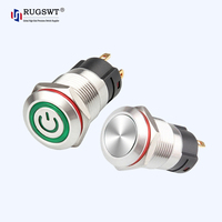 Interrupteurs à bouton-poussoir métalliques LED 16 mm à montage sur panneau SPDT DPDT, à verrouillage/momentané, étanches IP65 IP67 pour machines d'ingénierie