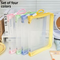 Nouvelle pochette transparente en PVC pour documents numériques avec fermeture éclair, classeur d'examen pour étudiants, rangement de feuilles A4, WC0001 Chine Zhejiang