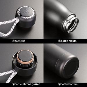 Custom logo Double Wall Stainless Steel Thermal Vacuum <b>Flask</b> Insulated Sport Gym Business Gifts Metal Water Bottle with Rope - Product Image 3