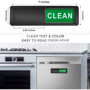 Aimant pour lave-vaisselle Propre/Sale 178x52mm en Résine Synthétique, Indicateur de Cuisine - Product Image 2