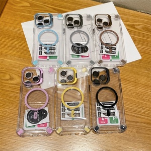 เคสโทรศัพท์แม่เหล็กใสพร้อมกรอบเลนส์โลหะสีสันสดใสสำหรับ iPhone 12 Pro Max 13 14 15 16 Plus ฝาหลังใสพร้อมที่ยึด - Product Image 2