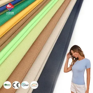 Hot Sale Knitted 260Gsm Polyester Cotton Spandex Rib Fabric For Winter Garment