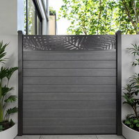Panneaux de clôture de jardin modernes antirouille en aluminium et WPC pour l'extérieur Clôture décorative en métal et treillis inclus