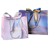 Sacs cadeaux en papier kraft recyclé de luxe avec impression offset, pour Noël, mariage, anniversaire, fête, emballage cadeau, poignées en ruban