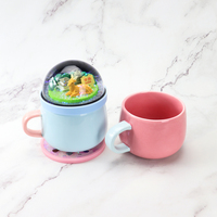 Ensemble de tasses en céramique pour boisson, 10 pièces, mignonnes, à café, au lait, thé, Logo personnalisé avec couvercle liquide en acrylique