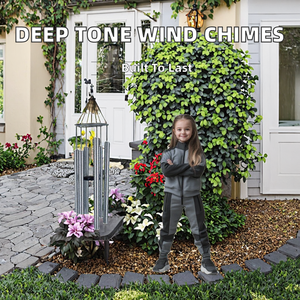 Campanas de Viento HF Modelo M22011 de 40 Pulgadas con Sonido Profundo, Decoración de Jardín Interior/Exterior, Adorno de Tubos de Aluminio Metálico - Product Image 2