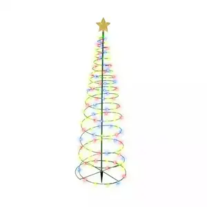 Mini luces en forma de árbol de Navidad con enchufe de Tierra solar Cadena de luces Blanco cálido y colorido Decoración de luces de Navidad