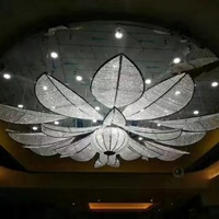 Lustre décoratif exclusif de style grande fleur de lotus, éclairage personnalisé pour hall de centre commercial, lustre suspendu