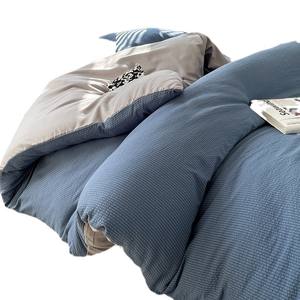 Juego <span class=keywords><strong>de</strong></span> cuatro piezas <span class=keywords><strong>de</strong></span> salsa <span class=keywords><strong>de</strong></span> burbujas <span class=keywords><strong>de</strong></span> color sólido, funda <span class=keywords><strong>de</strong></span> edredón <span class=keywords><strong>de</strong></span> tres piezas para dormitorio <span class=keywords><strong>de</strong></span> estudiantes, juego <span class=keywords><strong>de</strong></span> sábanas - Product Image 5