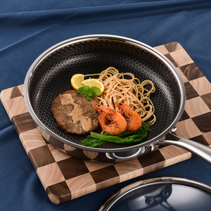 Bộ nồi chảo inox 304 chống dính, bề mặt tổ ong, kèm nắp, dụng cụ nấu ăn nhà bếp, sẵn sàng giao hàng - Product Image 4