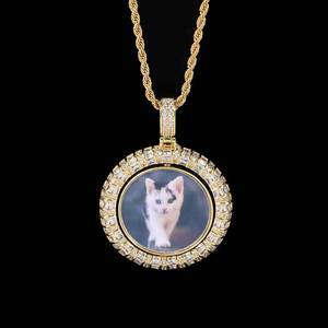 Tùy Chỉnh Hình Ảnh Huy Chương Vòng Cổ Mặt Dây Chuyền 18K Vàng Bạc Cubic Zircon Hip Hop Đồ Trang Sức Con Chó Tag Vòng Cổ Cho Nam Giới Phụ Nữ - Product Image 3