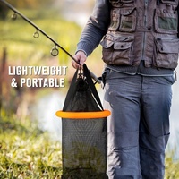 Piège à poissons et crevettes pliable Filet flottant Cage de protection en nylon avec cordon de serrage Panier de crabe Style monofilament pour la pêche