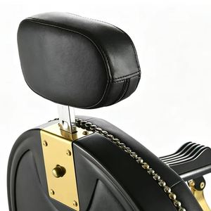 Fauteuil de barbier vintage rétro, robuste, hydraulique, style antique, 360° °   Chaise de barbier pivotante et inclinable en cuir PU - Product Image 2