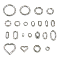 Boucle à pression ovale de qualité supérieure en acier inoxydable brut avec fermoir à ressort pour la fabrication de bijoux et accessoires de bricolage