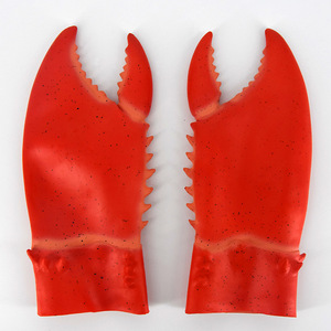 Guantes de garra de cangrejo rojo de plástico para adultos, accesorios de disfraz unisex - Product Image 3