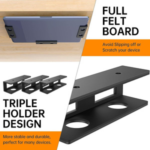 Under Desk Laptop Storage Stand Metal Tray Rectangle Hook Type Office Organizer 10x3x3cm - Product Image 5