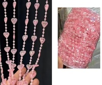 Guirlande de perles acryliques en forme de cœur rouge, irisée, imperméable, 10 m/rouleau, pour mariage, fête, décoration de la maison, toile de fond de scène, vente en gros
