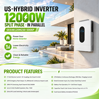Système solaire domestique hors réseau 12000W avec onduleur parallèle, 6 unités monophasées 120Vac 48V 120V 60Hz US