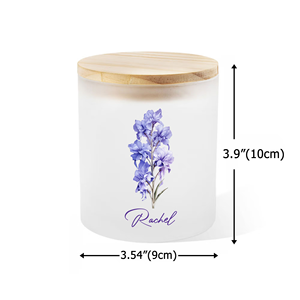 Bougie personnalisée avec fleur de naissance, support en verre, bougie LED, décoration de table, cadeau personnalisé pour anniversaire, Noël, pour maman, pour elle, pour femme - Product Image 5