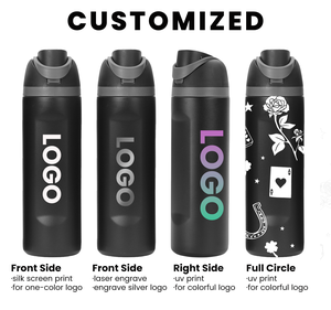 Custom Logo 24OZ OW Sports <strong>Insulated</strong> Water Bottle Double Wall Thermos Vacuum <strong>Flask</strong> With Flip Lid &amp; Handle - Product Image 4
