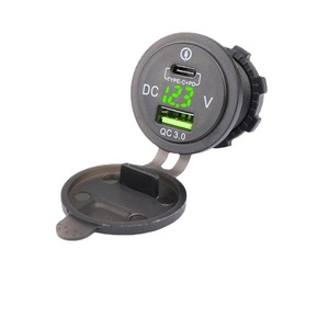 เครื่องชาร์จในรถยนต์แบบ USB คู่ 12-24V พร้อมจอแสดงผลดิจิตอลโวลต์มิเตอร์ชาร์จเร็วสำหรับใช้ในรถยนต์ - Product Image 4