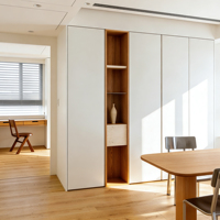 Meuble de rangement ouvert moderne et minimaliste en acier inoxydable blanc, armoire autoportante, robinet d'évier, charnière modulaire écologique